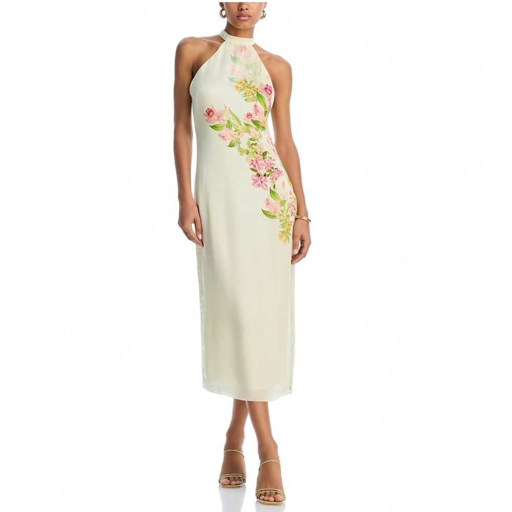 Hemant and Nandita Floral Halter Midi Dress Ivory Bloomingdales Exclusive Small